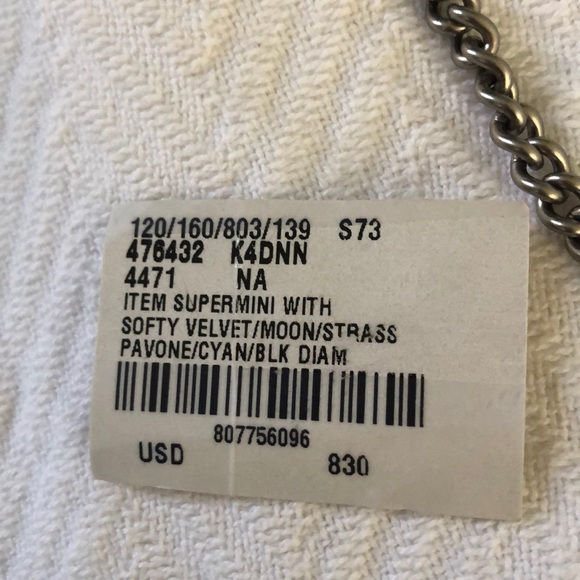 Turquoise Suede Dionysus Super Mini Bag - Picture 5 of 11